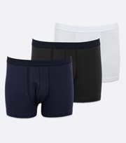 New Look 3 Pack Navy Black and White Boxers